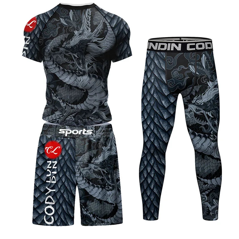 Mma Shorts  Jiu Jitsu T-shirt Pant Sets