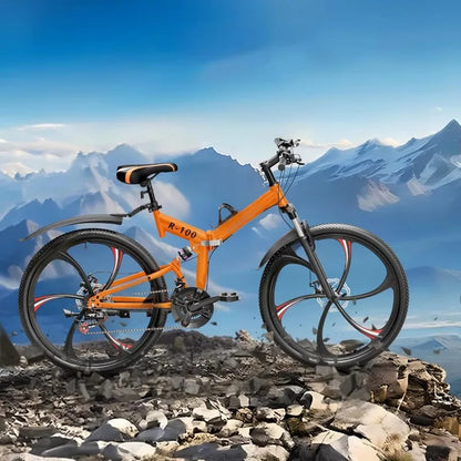 .26 Inch Folding Mountain Bike, 21 Speed Full Suspension