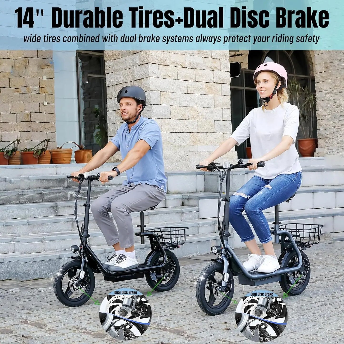 Electric Scooter , 20MPH Top Speed, 15Miles Range, with Seat