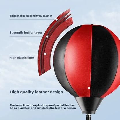 Adjustable children's boxing training set with 360° bounce punch ball