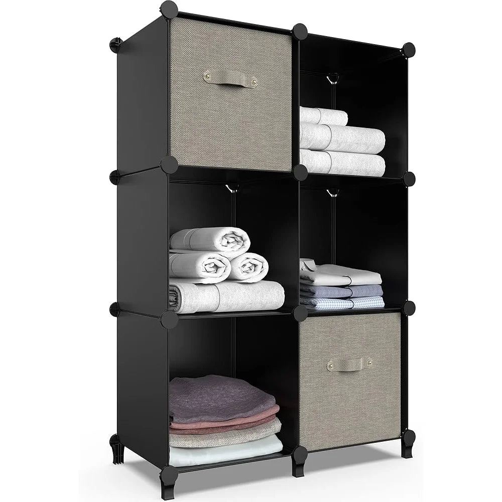 6 Cube Storage Organizer Closet Cabinet Shelf
