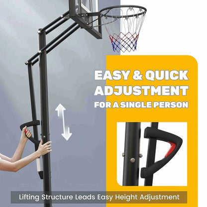 Portable Basketball Hoop with Quickly Height Adjusted 7.6 - 10 ft.