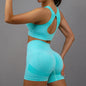2 Pcs Yoga Set Women Hollow Back Sports Bra+Hip