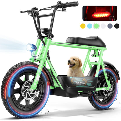 16" Fat Tire for All-Terrain, Commuter Ebike ,Carry Basket