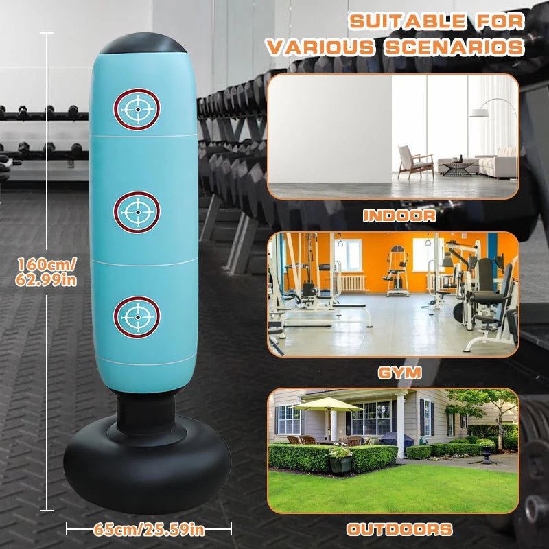 Punching Bag with Stand ,Inflatable Freestanding Heavy Boxing Bag