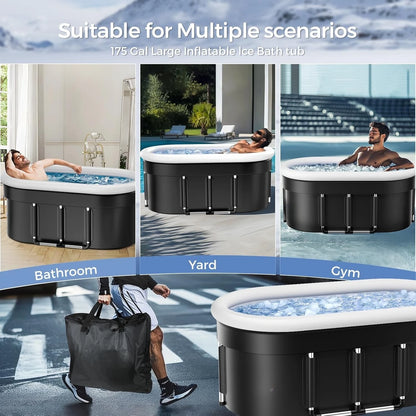 Portable Cold Plunge Tub - Foldable & Inflatable, with Lid