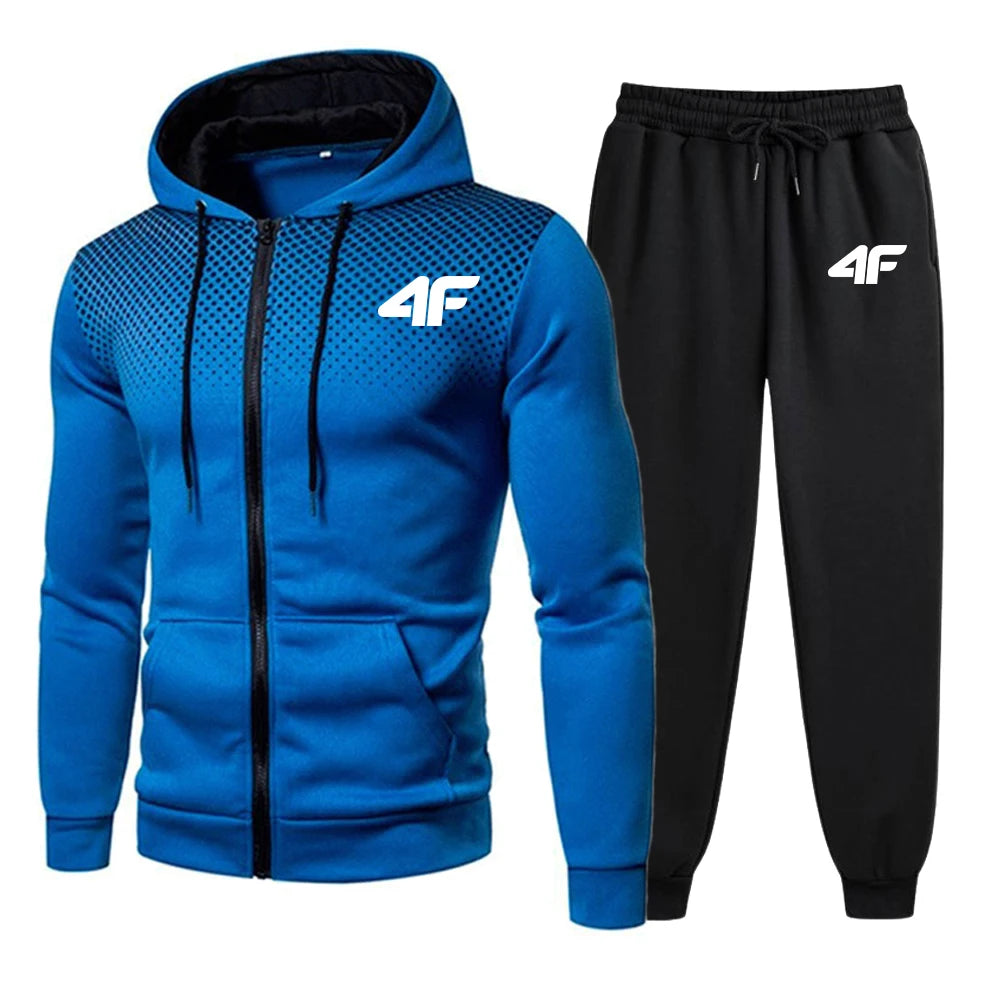 Men's 2 Piece Set Daily Hooded Sweatsuit