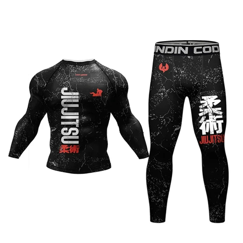 Jiu Jitsu  MMA T-shirt +Pants For Men