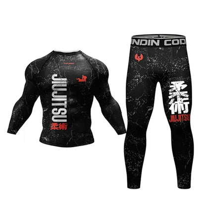 Jiu Jitsu  MMA T-shirt +Pants For Men