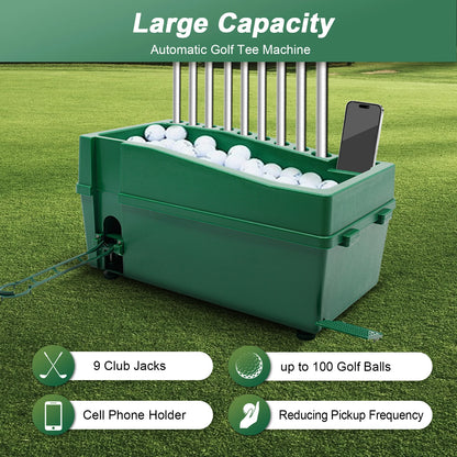 Automatic Golf Tee Machine, holds 100 Golf Balls