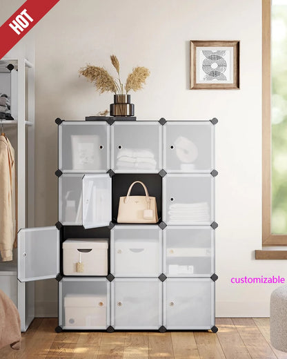 Cube Storage Organizer, Set of 12 Plastic Cubes