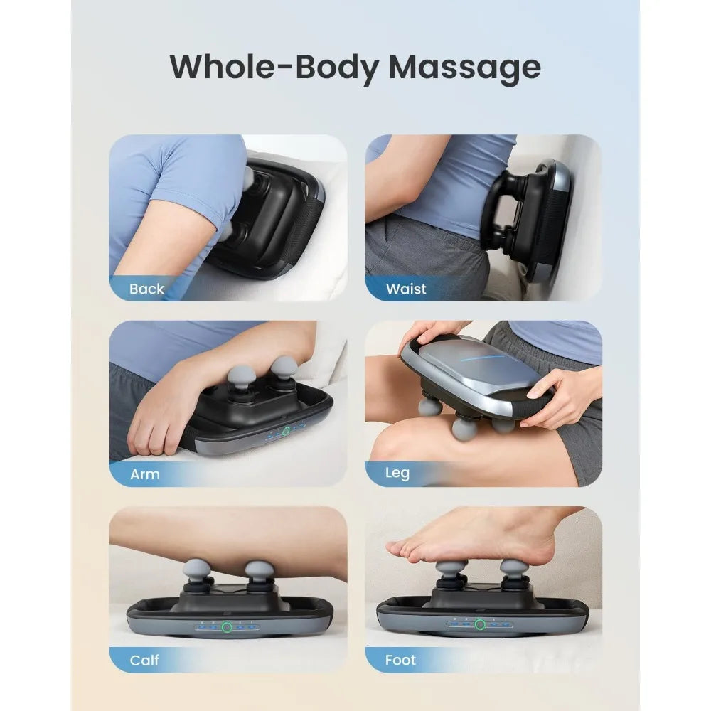 Portable Handheld Massager with 4 Interchangeable Heads and Plate