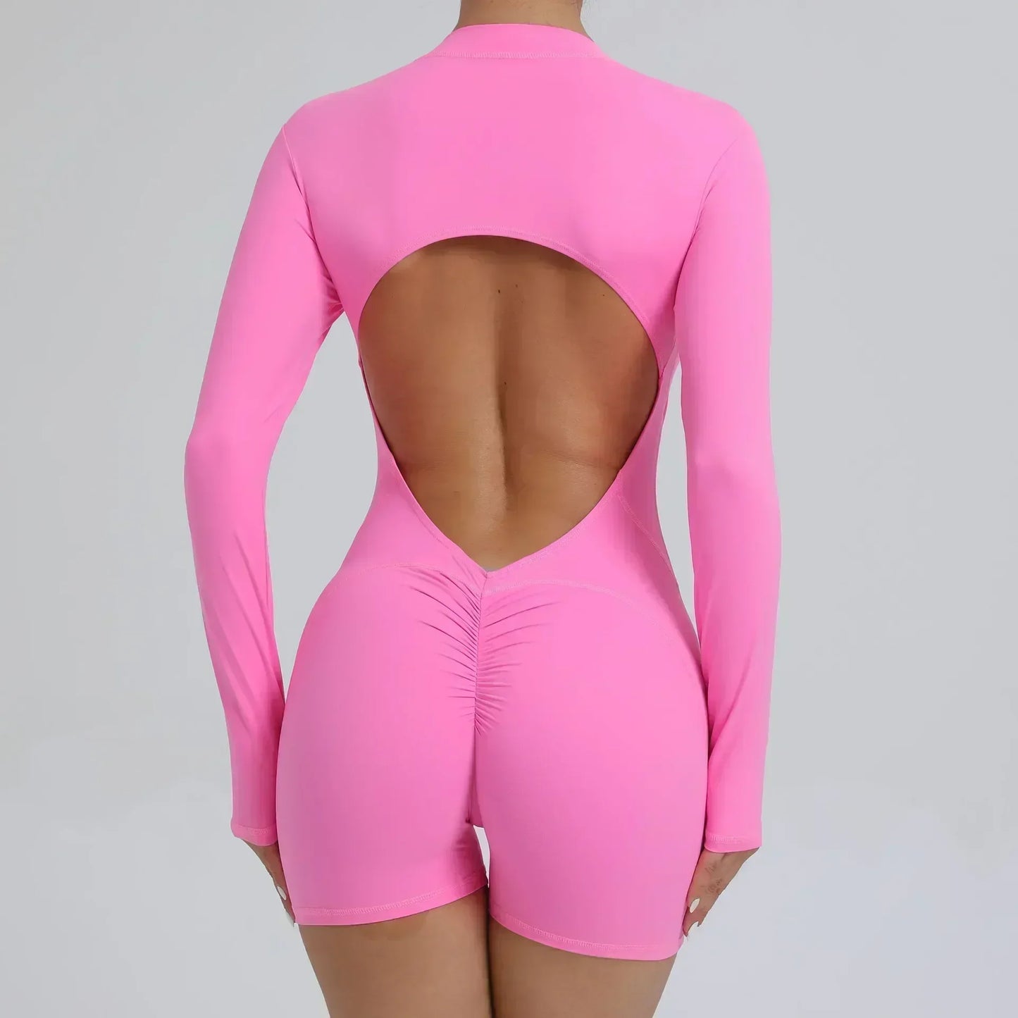 Seamless Yoga Zipper Jumpsuits Sports Fitness Beauty