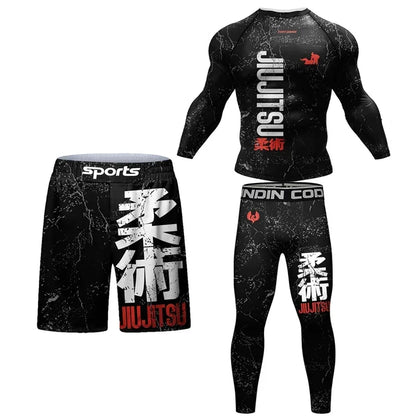 Jiu Jitsu  MMA T-shirt +Pants For Men