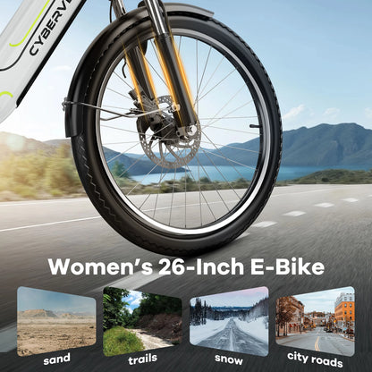 26" Electric E Bike with 7-Speed,1000 Peak