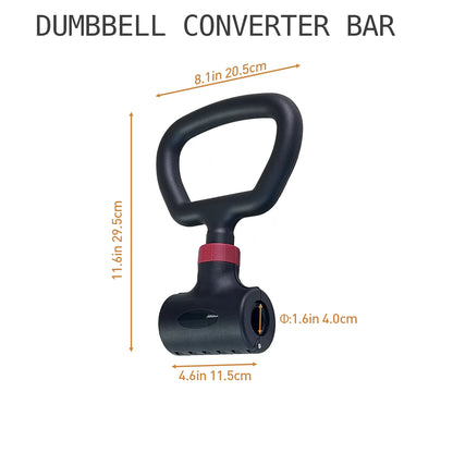 Convert Dumbbells to Barbell Set and Kettlebell for Home Fitness