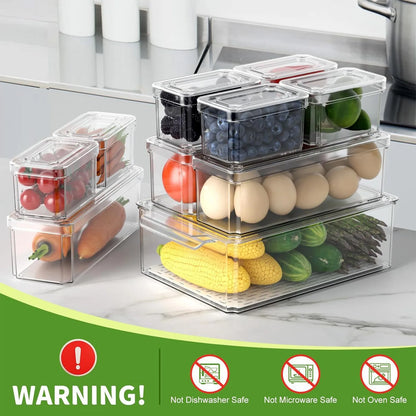 Refrigerator Storage Box With Lid Transparent