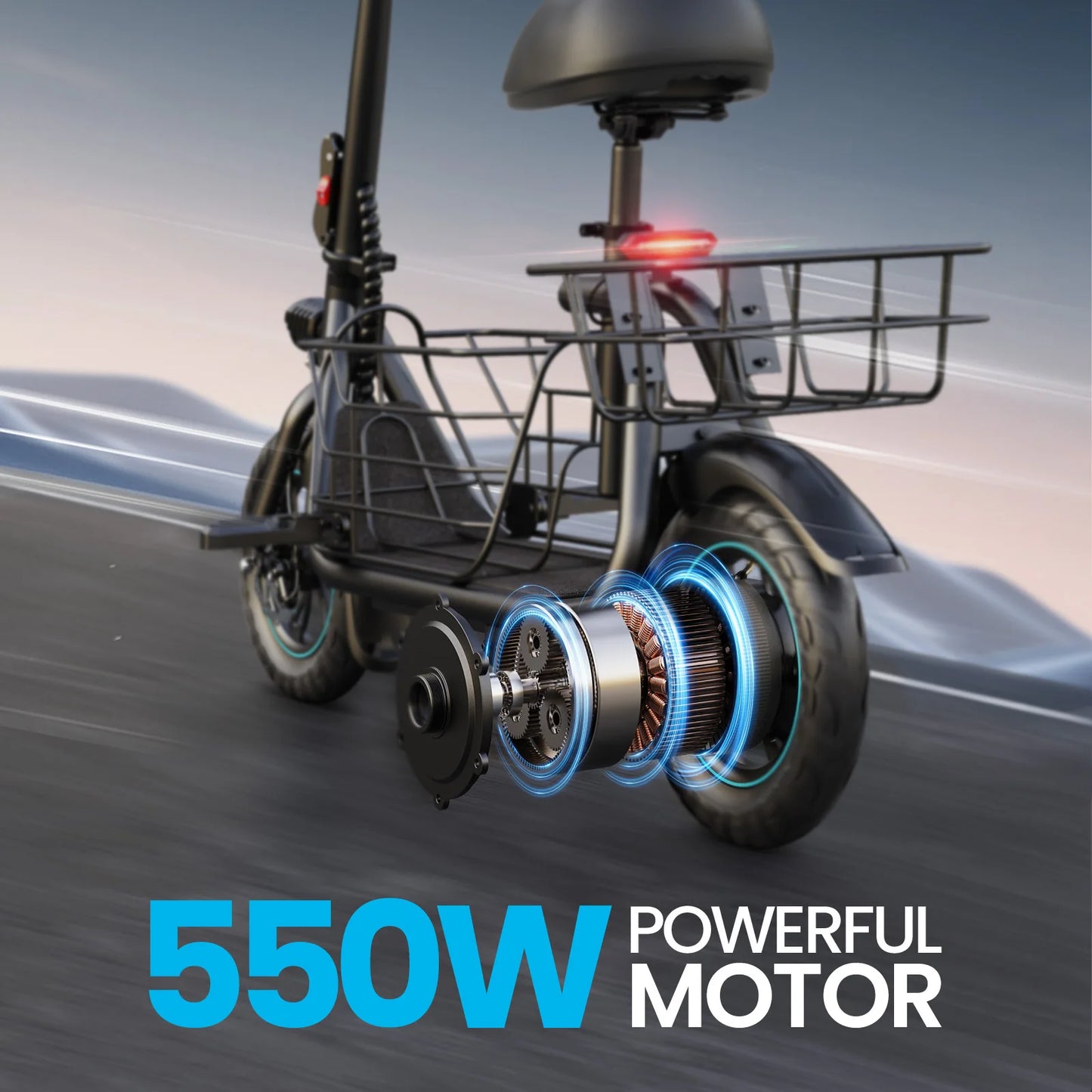 Electric Scooter with Basket for Pet 3 - up to 20 Miles 18.6MPH