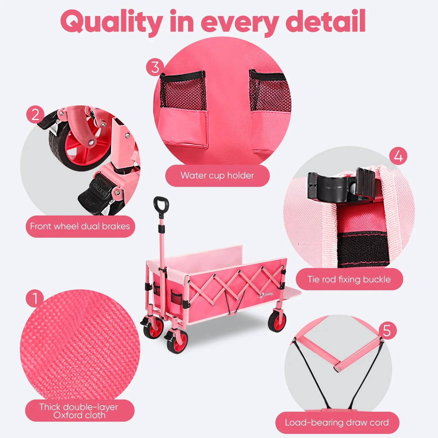 Collapsible Wagon Carts 330LBS Weight Capacity