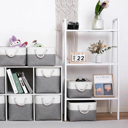 Fabric Storage Bins Set of 6 Collapsible Organizer Cubes