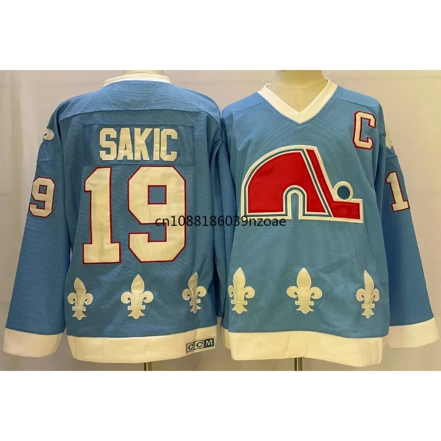 Joe Sakic  19 Quebec Ice Hockey Jersey Retro