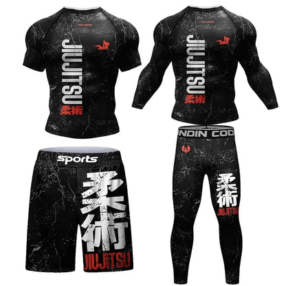 Jiu Jitsu  MMA T-shirt +Pants For Men