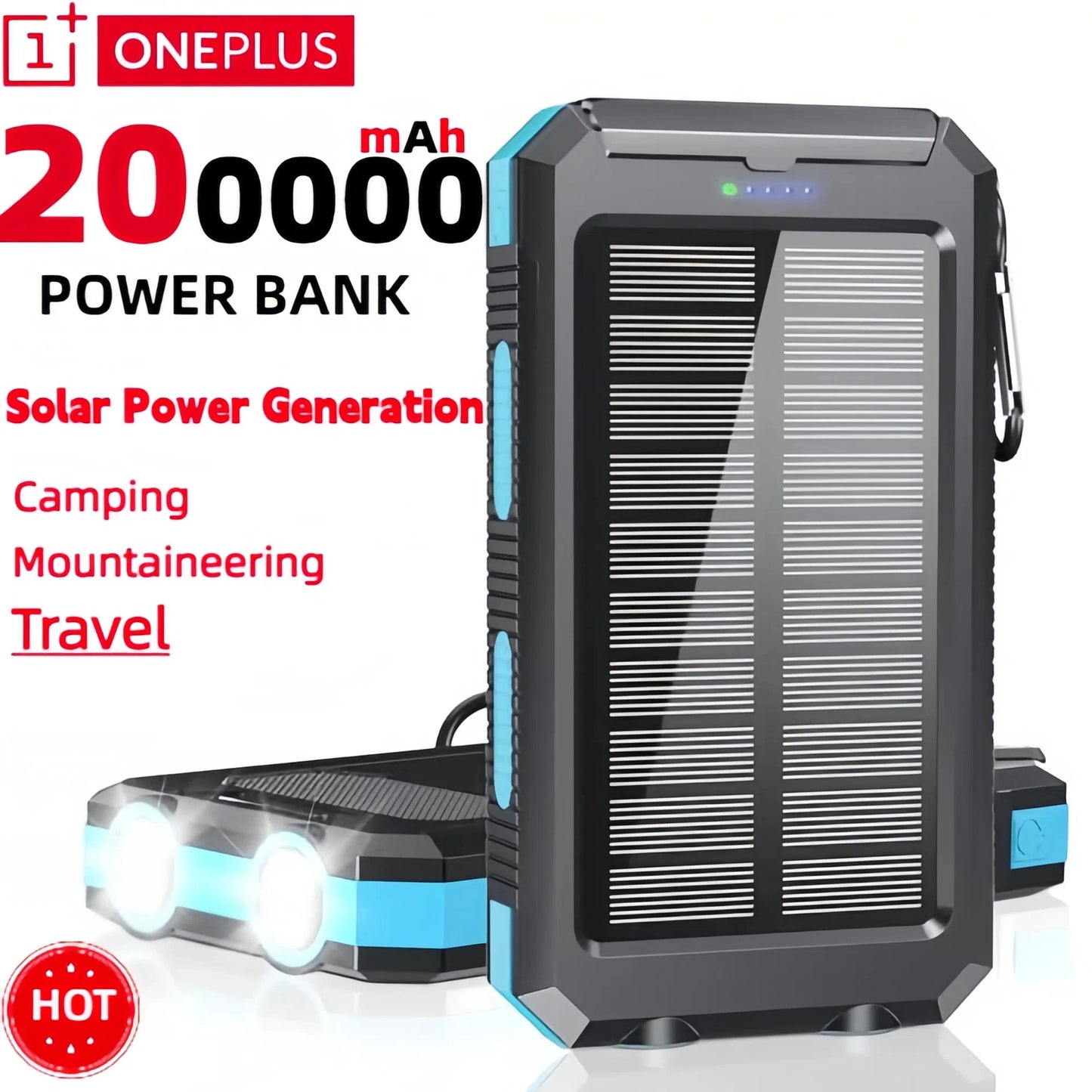 ONEPLUS 200000mAh Solar Power Bank Large Capacity