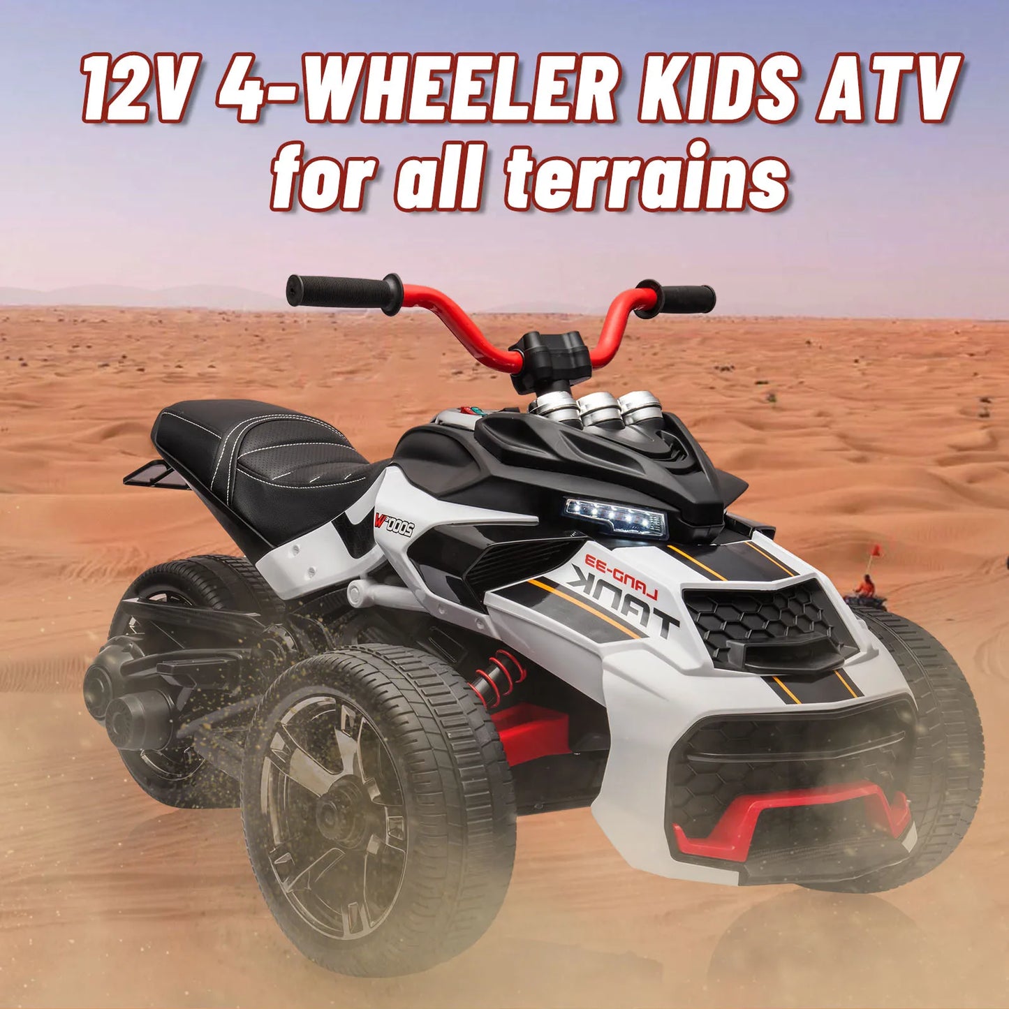 Kids ATV, 3 Wheeler Motor Tricycle Rechargeable Battery-Powered