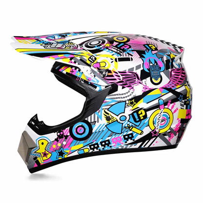 Motocross Helmets Purple Track Full face wear resistant