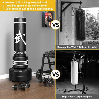 Freestanding Punching Bag with Boxing Gloves for MMA