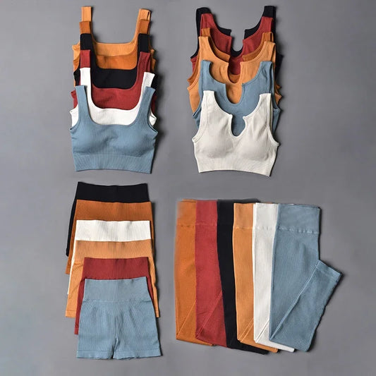 Women Fitness Gym Clothes, Shirts, Bra ,Leggings Shorts