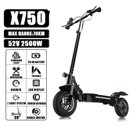 1200W-6000W Dual Motor E-Scooter  11" Off Road Tire