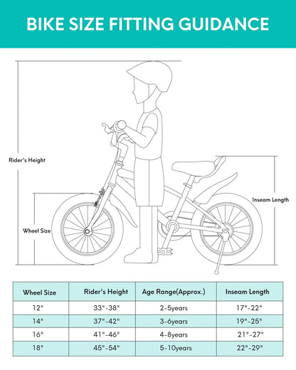 Kids Bike with Training Wheels, Dual Handbrake