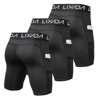 3 Pack Men Sports Shorts Active Workout Underwear with Pocket