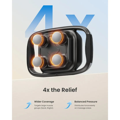 Portable Handheld Massager with 4 Interchangeable Heads and Plate