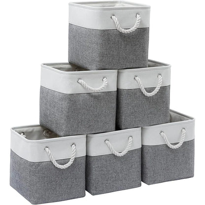 Fabric Storage Bins Set of 6 Collapsible Organizer Cubes