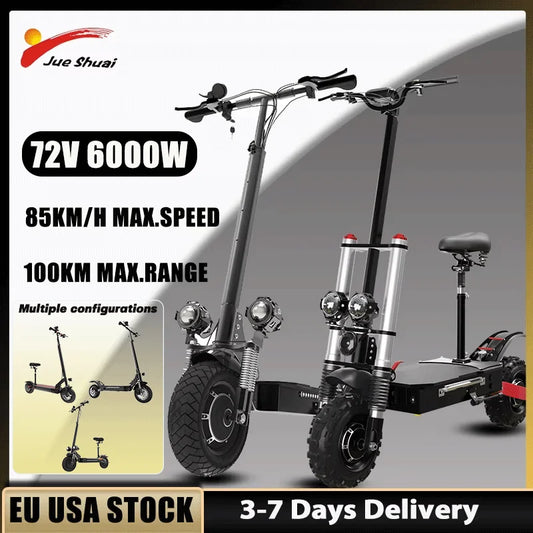 1200W-6000W Dual Motor E-Scooter  11" Off Road Tire