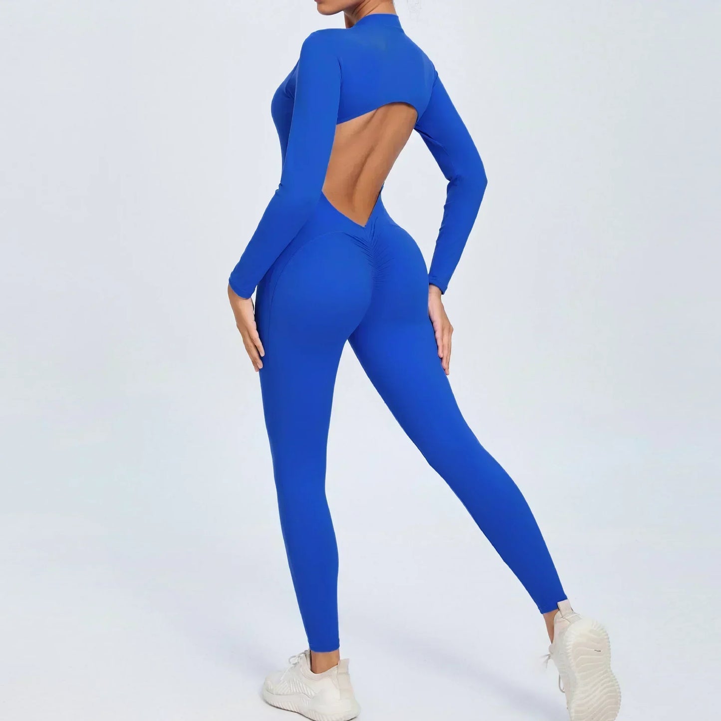 Seamless Yoga Zipper Jumpsuits Sports Fitness Beauty