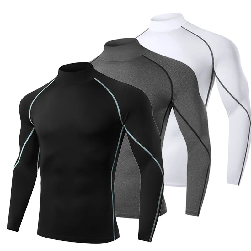Men Running T shirt Quick Dry Bodybuilding Long Sleeve Compression Top