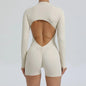 Seamless Yoga Zipper Jumpsuits Sports Fitness Beauty