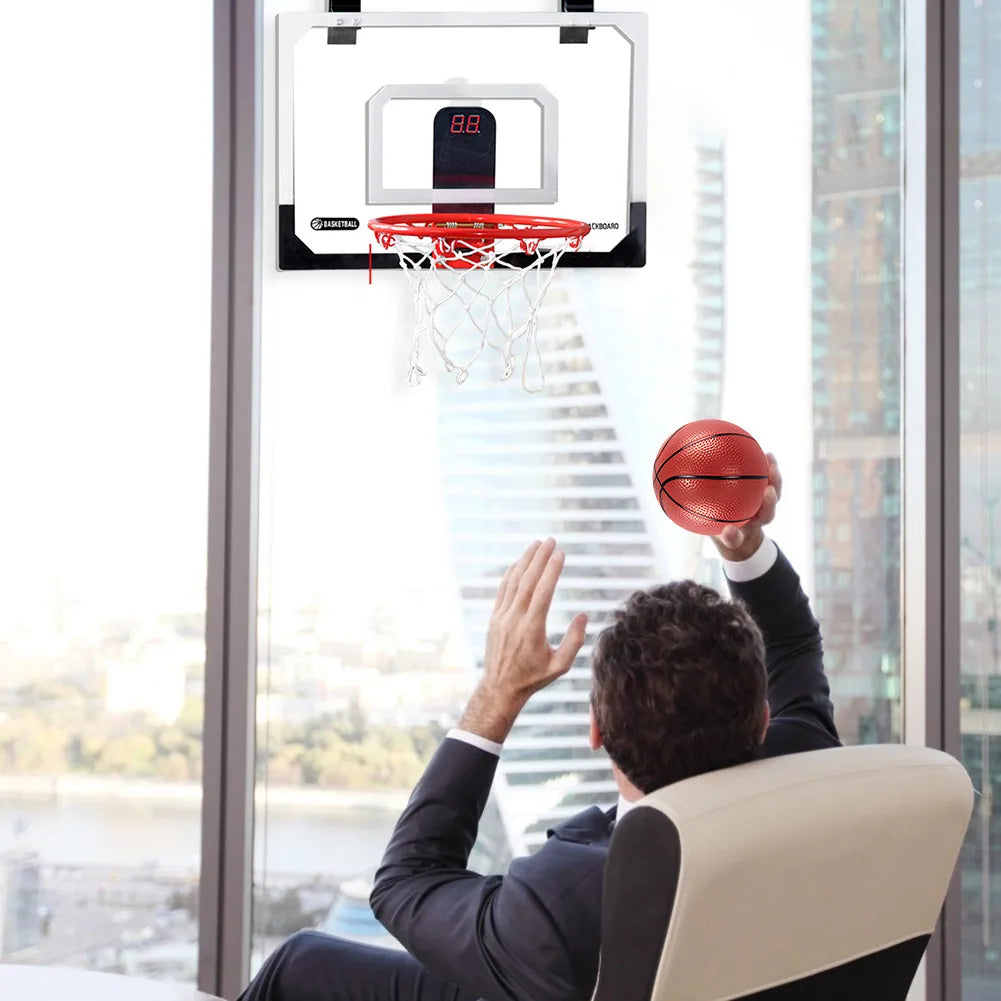 Toy Door Basketball Hoops with Electronic Scoreboard