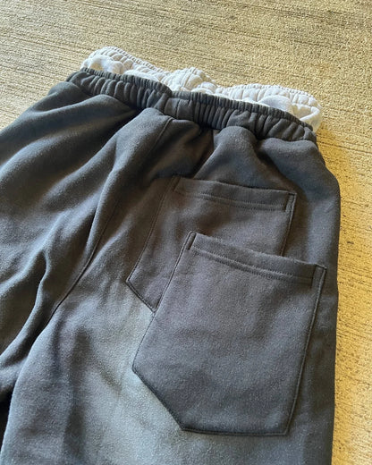 Letter Patch Retro Double Layer Design Baggy  Waist Jogging Pants