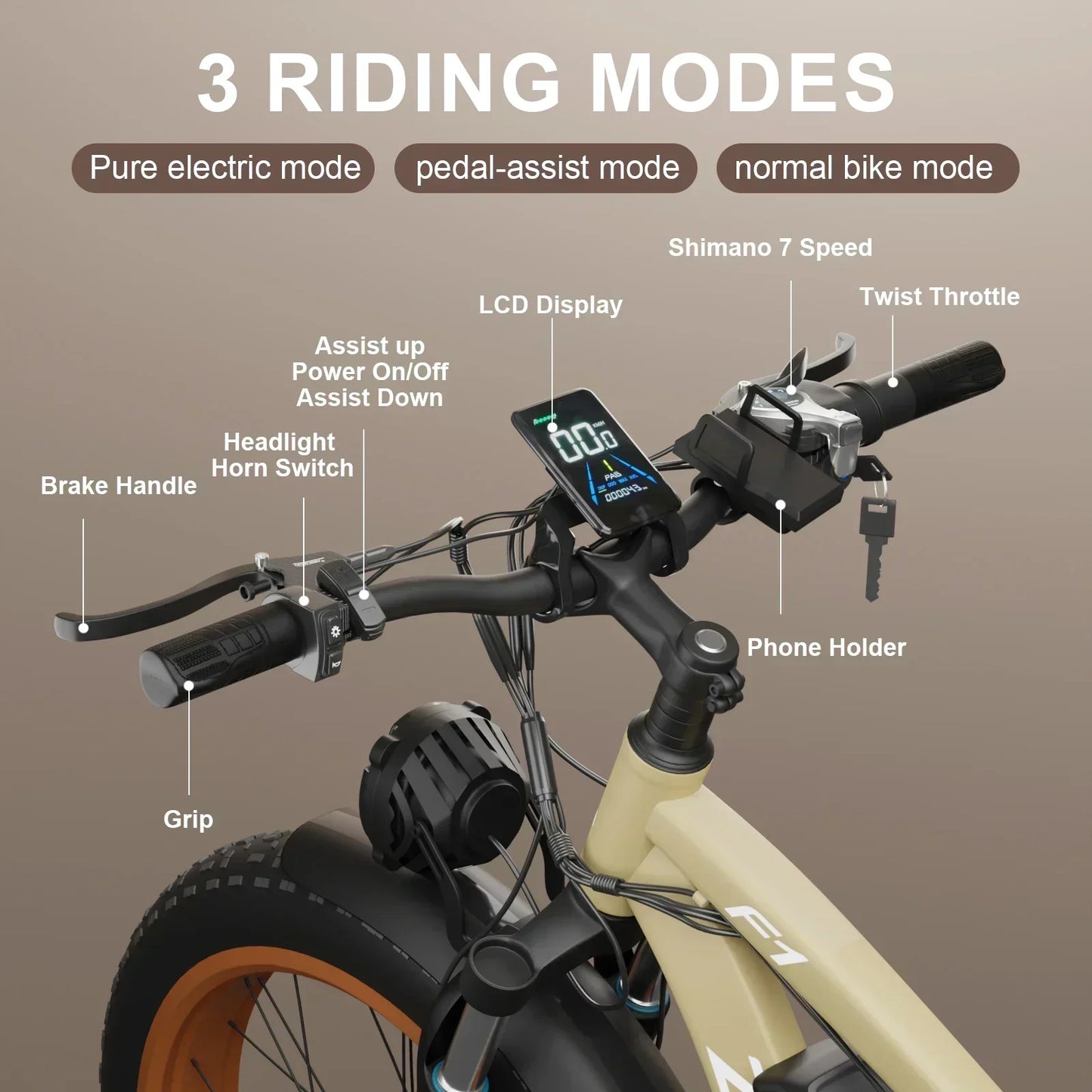 26inch tire Electric bike adult Hydraulic brake snow beach E-bike