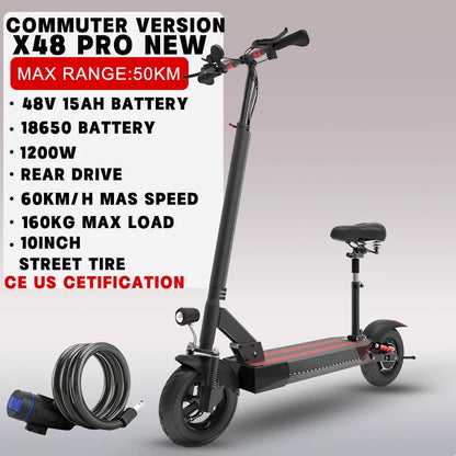 1200W-6000W Dual Motor E-Scooter  11" Off Road Tire