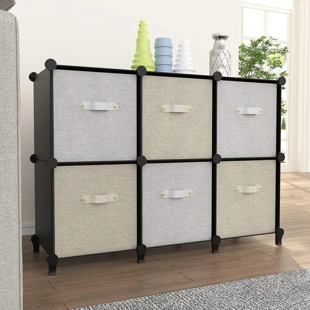6 Cube Storage Organizer Closet Cabinet Shelf