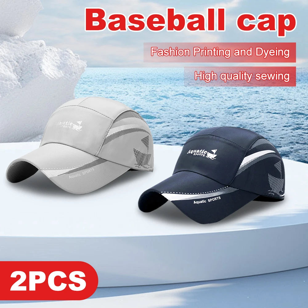 2 Pcs Fashionable Quick-drying Baseball Caps Sweatproof