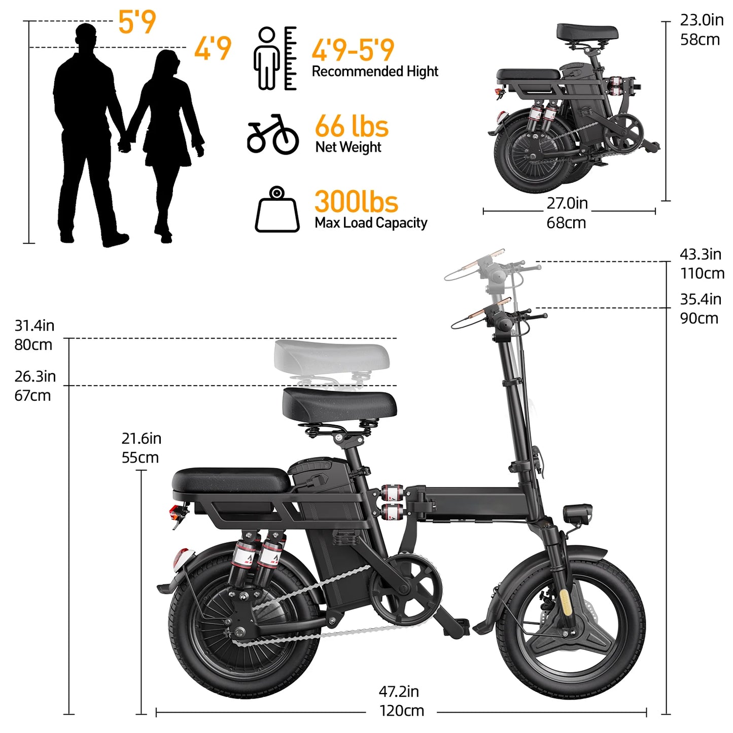 Folding Electric Motorcycles Bike 30 Miles Long Range