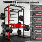 2000LBS Squat Rack with LAT Pulldown, Multi-Function