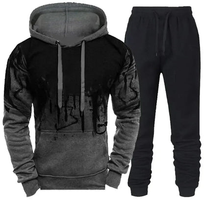 Men's Camouflage Sporty Suit (Jacket + Pants) Set - 3D Ink Printing