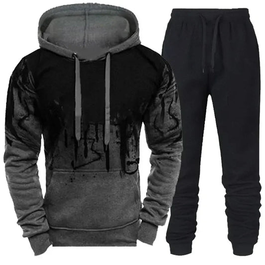 Men's Camouflage Sporty Suit (Jacket + Pants) Set - 3D Ink Printing
